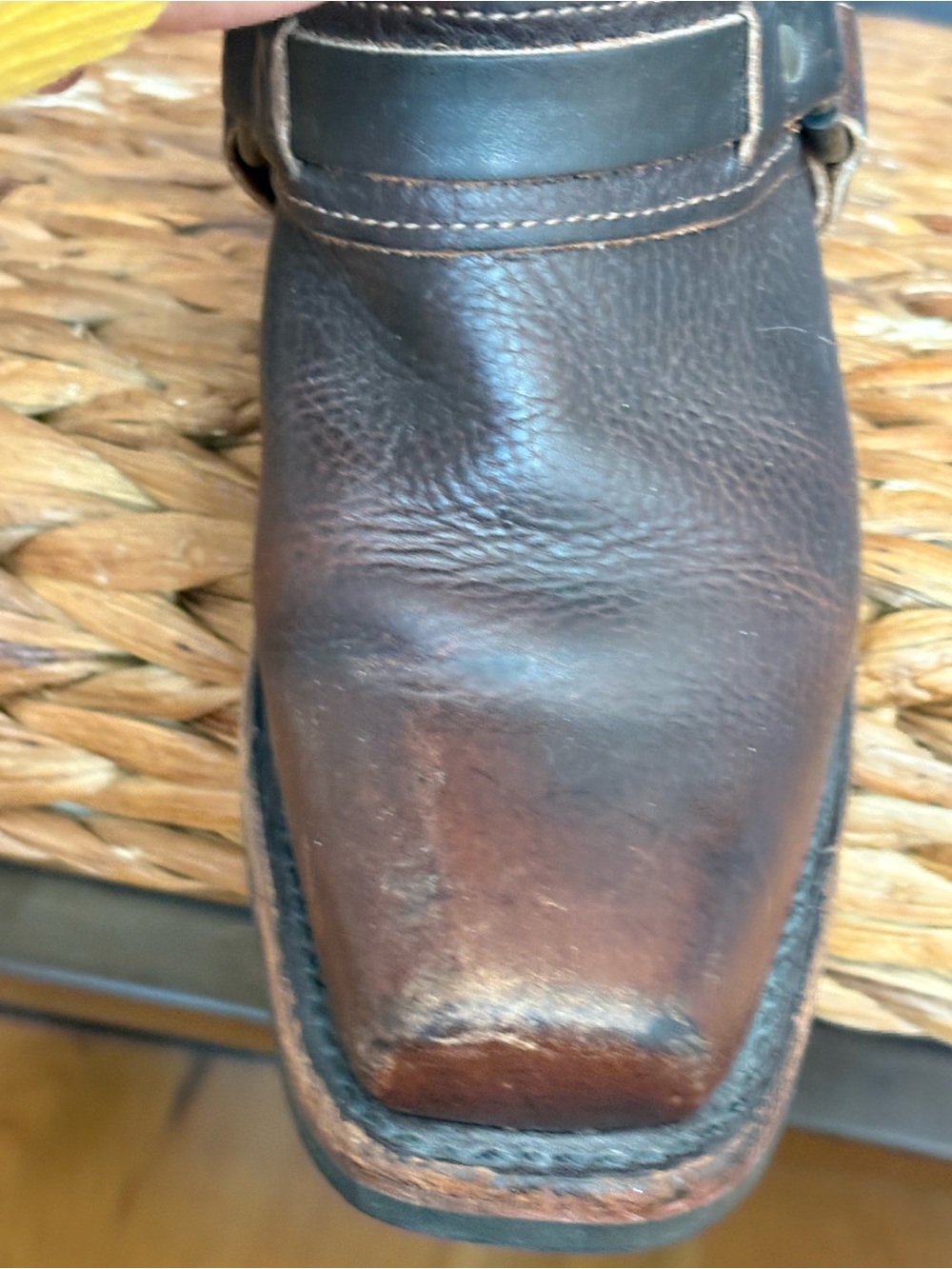 Frye Dark Brown Leather Harness Western Boots - Picture 8 of 9